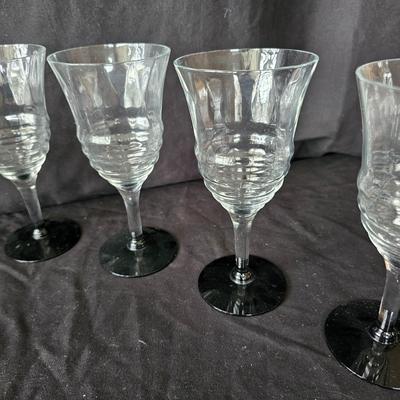 Black Base Wine & Cocktail Glasses (K-JS)
