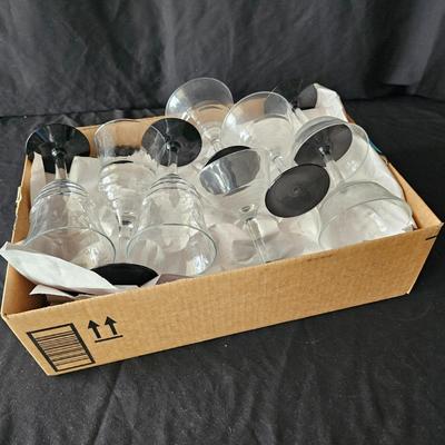 Black Base Wine & Cocktail Glasses (K-JS)