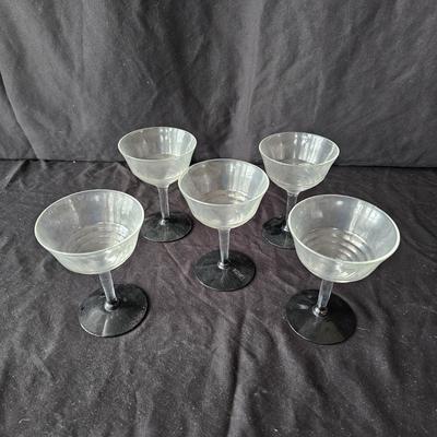 Black Base Wine & Cocktail Glasses (K-JS)