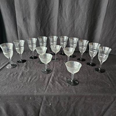 Black Base Wine & Cocktail Glasses (K-JS)