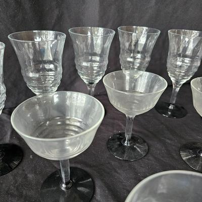 Black Base Wine & Cocktail Glasses (K-JS)