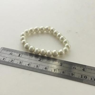 Faux pearl stretchy fashion bracelet