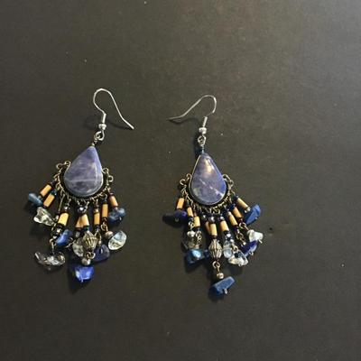 Lapis Ethnic Style Earrings