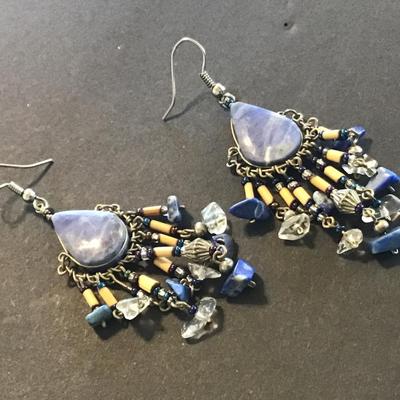 Lapis Ethnic Style Earrings
