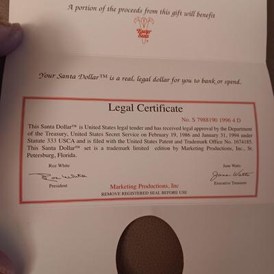 SANTA GENUINE DOLLAR BILL