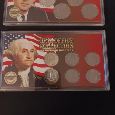 KENNEDY HALF DOLLARS AND WASHINGTON QUARTERS OVAL OFFICE COLLECTION