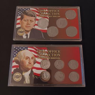 KENNEDY HALF DOLLARS AND WASHINGTON QUARTERS OVAL OFFICE COLLECTION