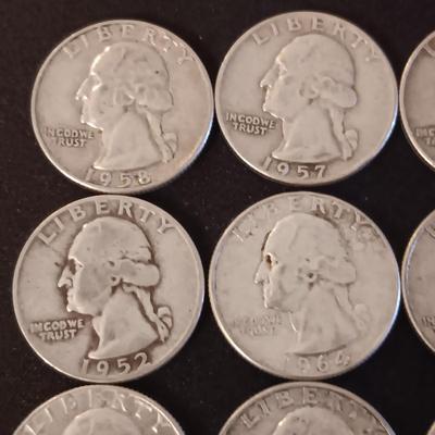 16 SILVER QUARTERS WITH MIXED DATES