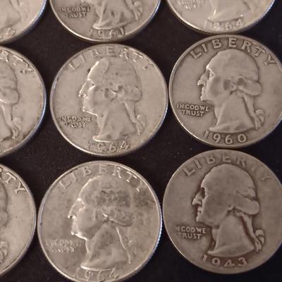 16 SILVER QUARTERS WITH MIXED DATES