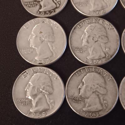 16 SILVER QUARTERS WITH MIXED DATES
