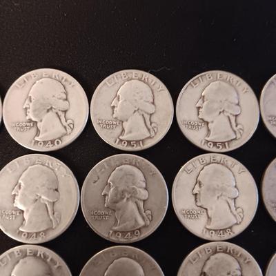 20 SILVER QUARTERS MIXED DATES