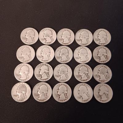 20 SILVER QUARTERS MIXED DATES