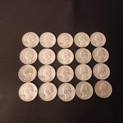 20 SILVER QUARTERS MIXED DATES AND MINTS