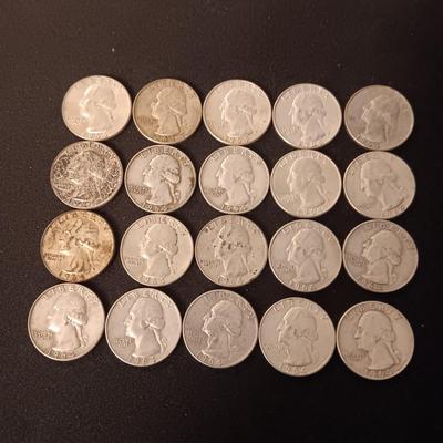 20 SILVER QUARTERS ALL 1964
