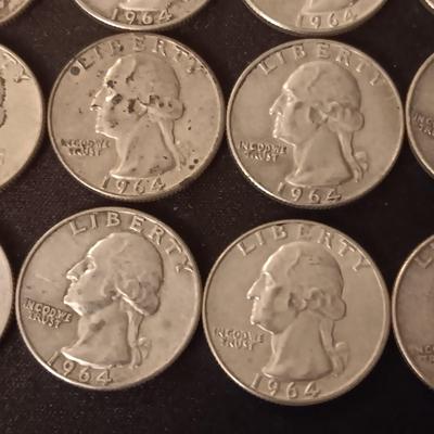 20 SILVER QUARTERS ALL 1964