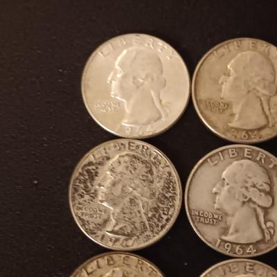 20 SILVER QUARTERS ALL 1964