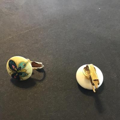 Vintage Earrings Butterfly clip ons