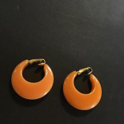 Vintage Earrings. Burnt Orange