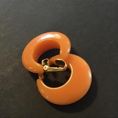 Vintage Earrings. Burnt Orange