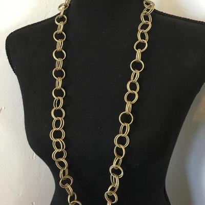 Beautiful Betsey Johnson Gold tone, double link, necklace, or belt with lobster claw