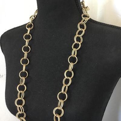 Beautiful Betsey Johnson Gold tone, double link, necklace, or belt with lobster claw