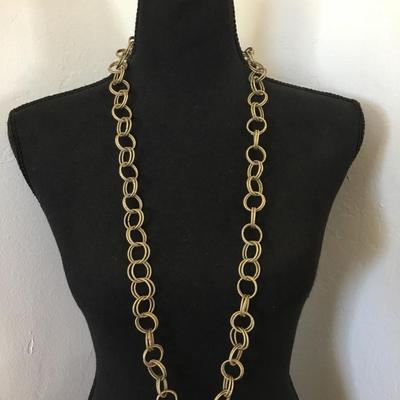 Beautiful Betsey Johnson Gold tone, double link, necklace, or belt with lobster claw