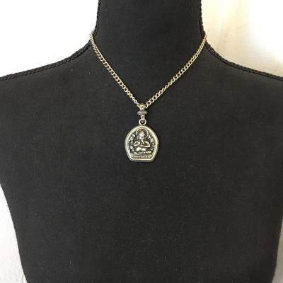 Vintage Hindu deity Ganesha New beginnings, wisdom, and intellect pendant necklace