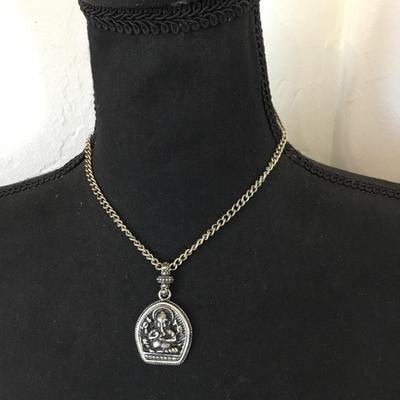 Vintage Hindu deity Ganesha New beginnings, wisdom, and intellect pendant necklace