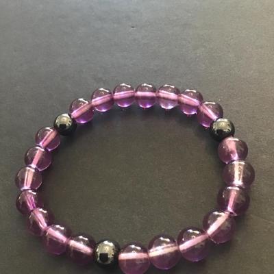 Pretty blue and purple stretch bracelet set