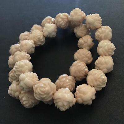 Pink rosette stretch bracelet set