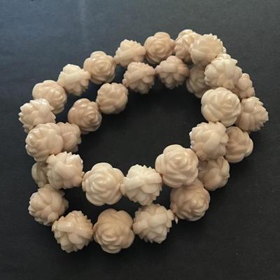 Pink rosette stretch bracelet set