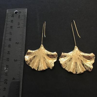 Large gold tone statement earrings