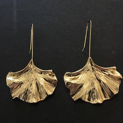 Large gold tone statement earrings