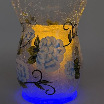 Set of 2 Crackle Glass Vases