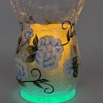 Set of 2 Crackle Glass Vases