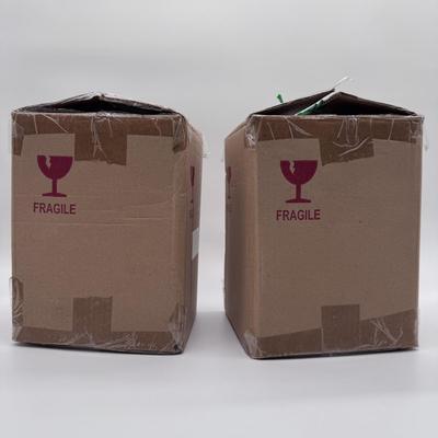 Set of 2 Crackle Glass Vases