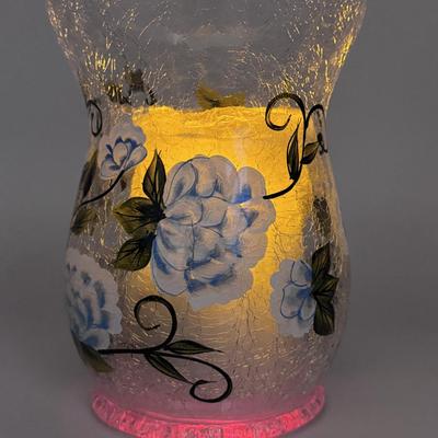 Set of 2 Crackle Glass Vases