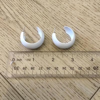 Vintage white hoop earrings