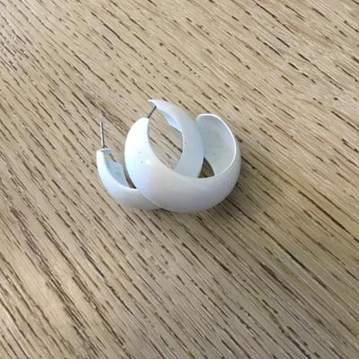 Vintage white hoop earrings