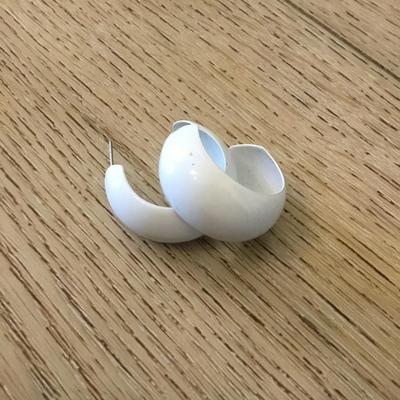 Vintage white hoop earrings