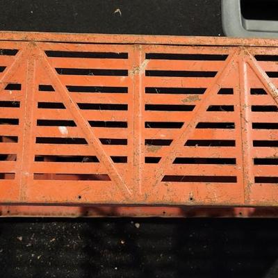 Vintage Orange Structo Cattle Farms Livestock Trailer Retro