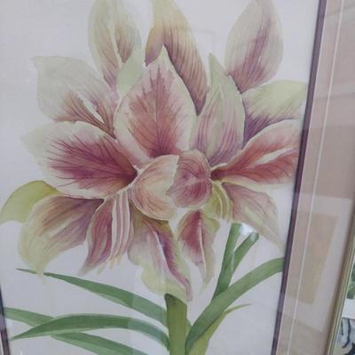 Sale Photo Thumbnail #1323: 'Lush' Original Framed Watercolor by Nationally Recognized Artist Susan Anderson (#11).  Item is framed under plexiglass.