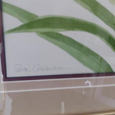 Sale Photo Thumbnail #1322: 'Lush' Original Framed Watercolor by Nationally Recognized Artist Susan Anderson (#11).  Item is framed under plexiglass.
