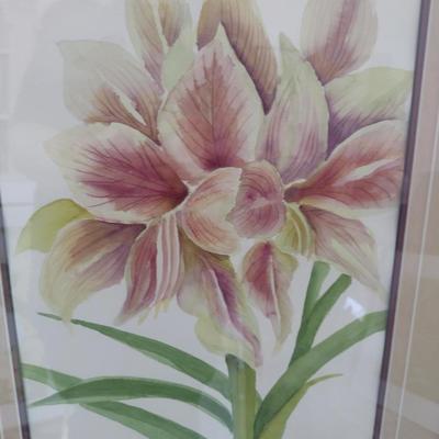 Sale Photo Thumbnail #1321: 'Lush' Original Framed Watercolor by Nationally Recognized Artist Susan Anderson (#11).  Item is framed under plexiglass.