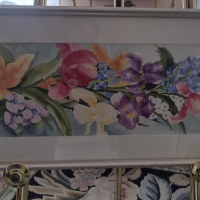 Sale Photo Thumbnail #1330: 'Summer Lineup' Original Framed Watercolor by Nationally Recognized Artist Susan Anderson (#12).  Item is framed under plexiglass.