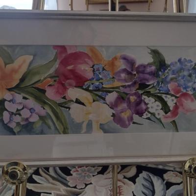 Sale Photo Thumbnail #1329: 'Summer Lineup' Original Framed Watercolor by Nationally Recognized Artist Susan Anderson (#12).  Item is framed under plexiglass.