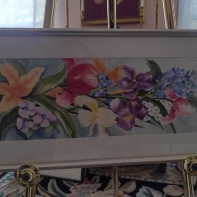 Sale Photo Thumbnail #1328: 'Summer Lineup' Original Framed Watercolor by Nationally Recognized Artist Susan Anderson (#12).  Item is framed under plexiglass.