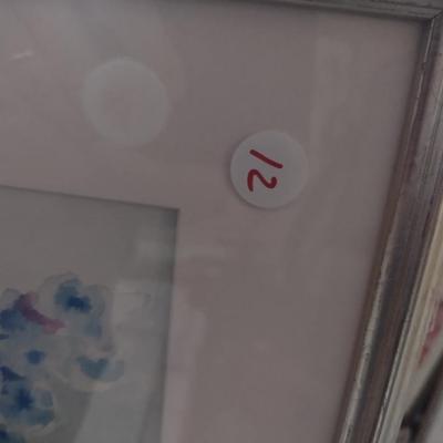 Sale Photo Thumbnail #1335: 'Summer Lineup' Original Framed Watercolor by Nationally Recognized Artist Susan Anderson (#12).  Item is framed under plexiglass.