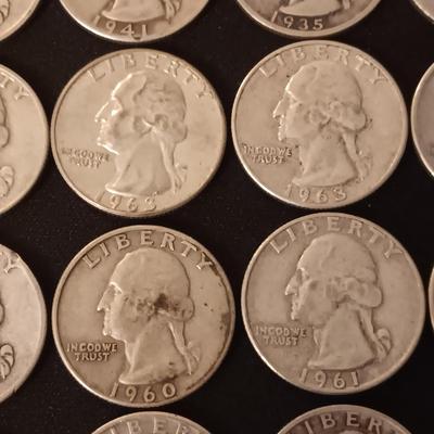 40 SILVER WASHINGTON QUARTERS MIXED DATES