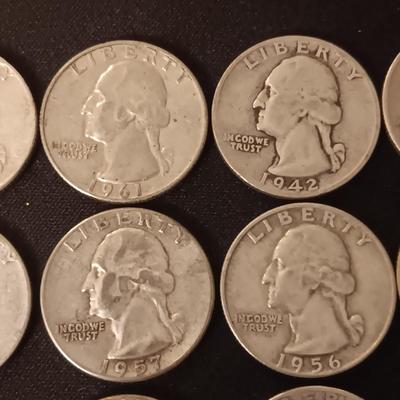 40 SILVER WASHINGTON QUARTERS MIXED DATES